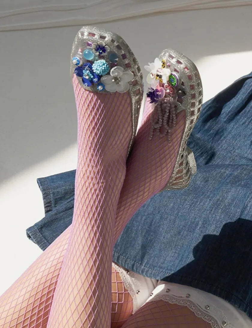 Heavenly Jelly embellished mesh heels available at LAY Thailand Bangkok