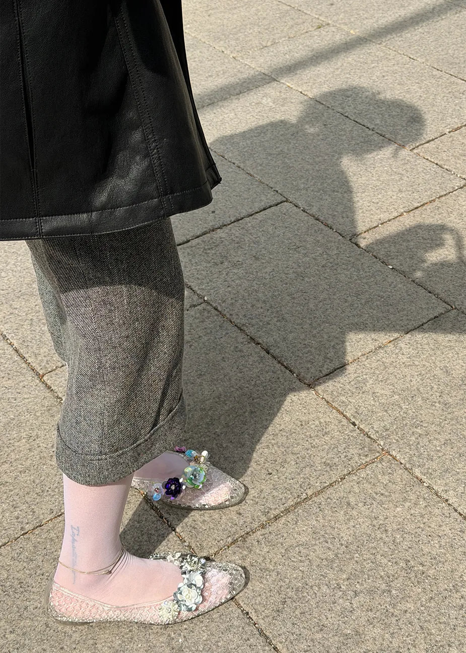 Model wearing Heavenly Jelly Totzpping 11683 Silver on shoes