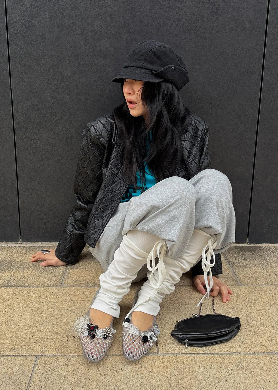 Model wearing Heavenly Jelly Totzpping 11686 Silver on shoes