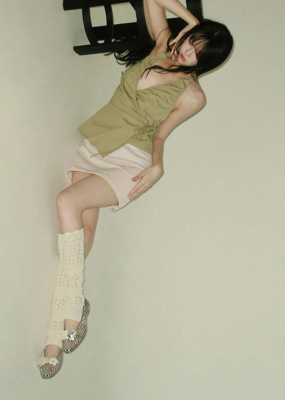 Model wearing Heavenly Jelly Totzpping Set accessories on shoes