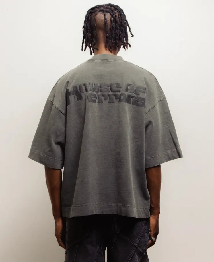 House Of Errors All Seeing Heavyweight Tee Sable worn by model back view