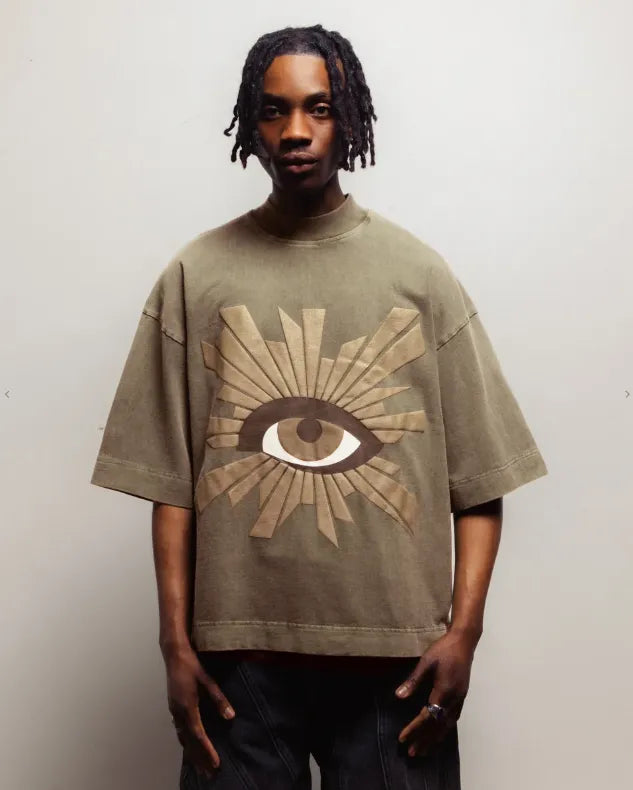 House Of Errors All Seeing Heavyweight Tee Silt worn by model