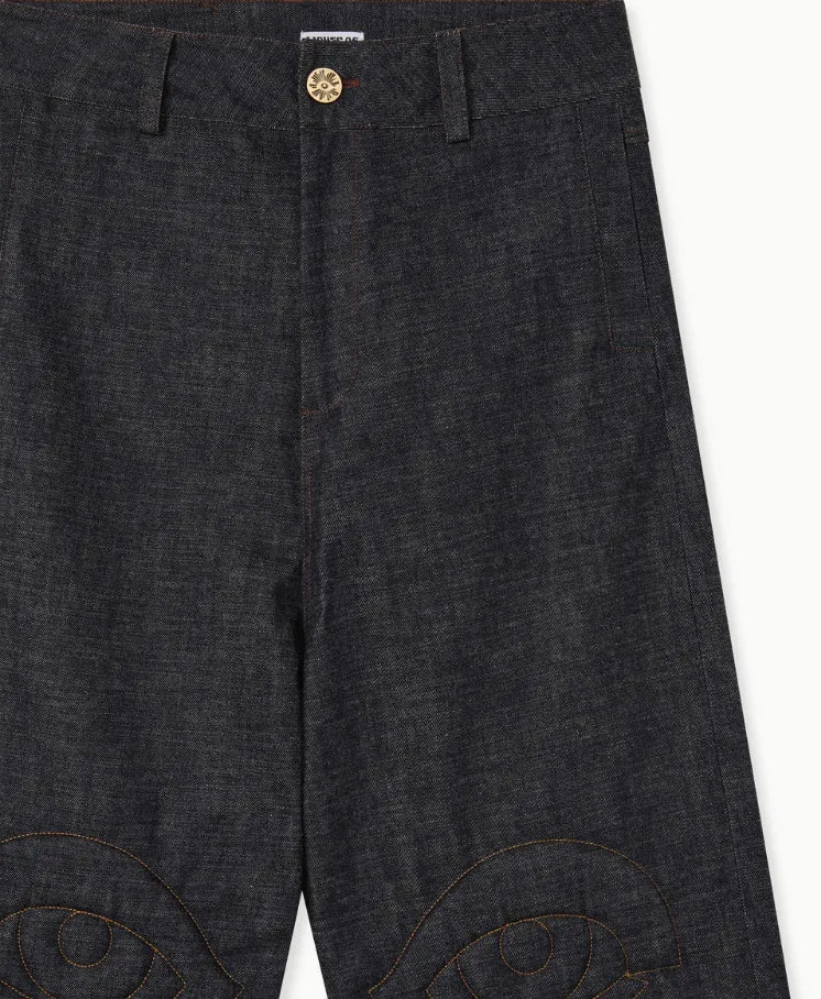 House Of Errors Eye Pad Jeans Raw Indigo eye pad detail