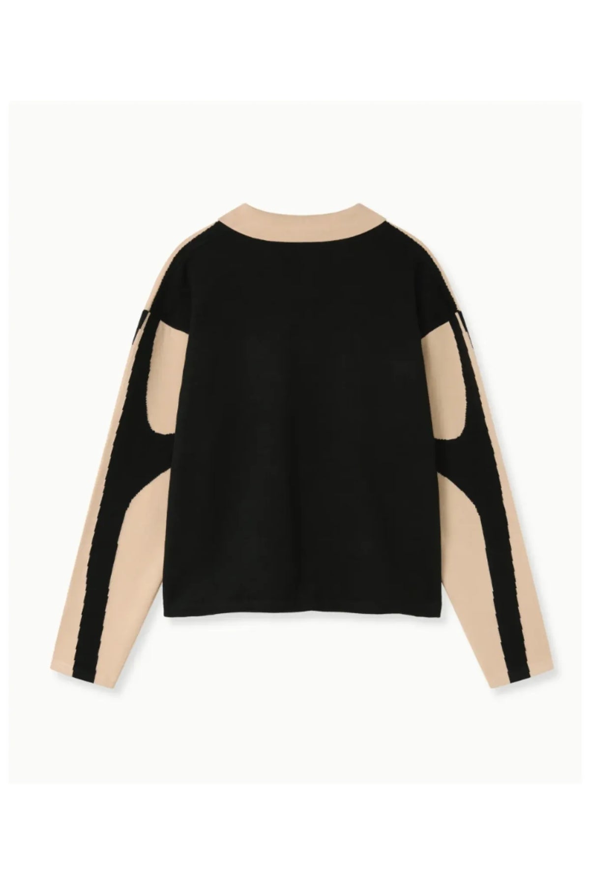 House Of Errors Femme Fatale Knitted Rugby Black Beige back view
