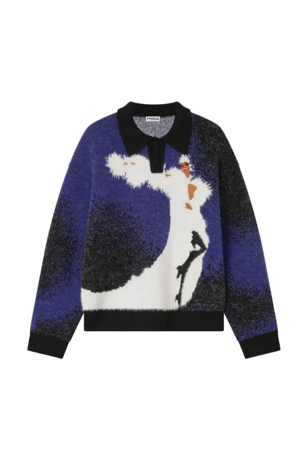 House Of Errors Femme Fatale Knitted Rugby Dark Blue front view