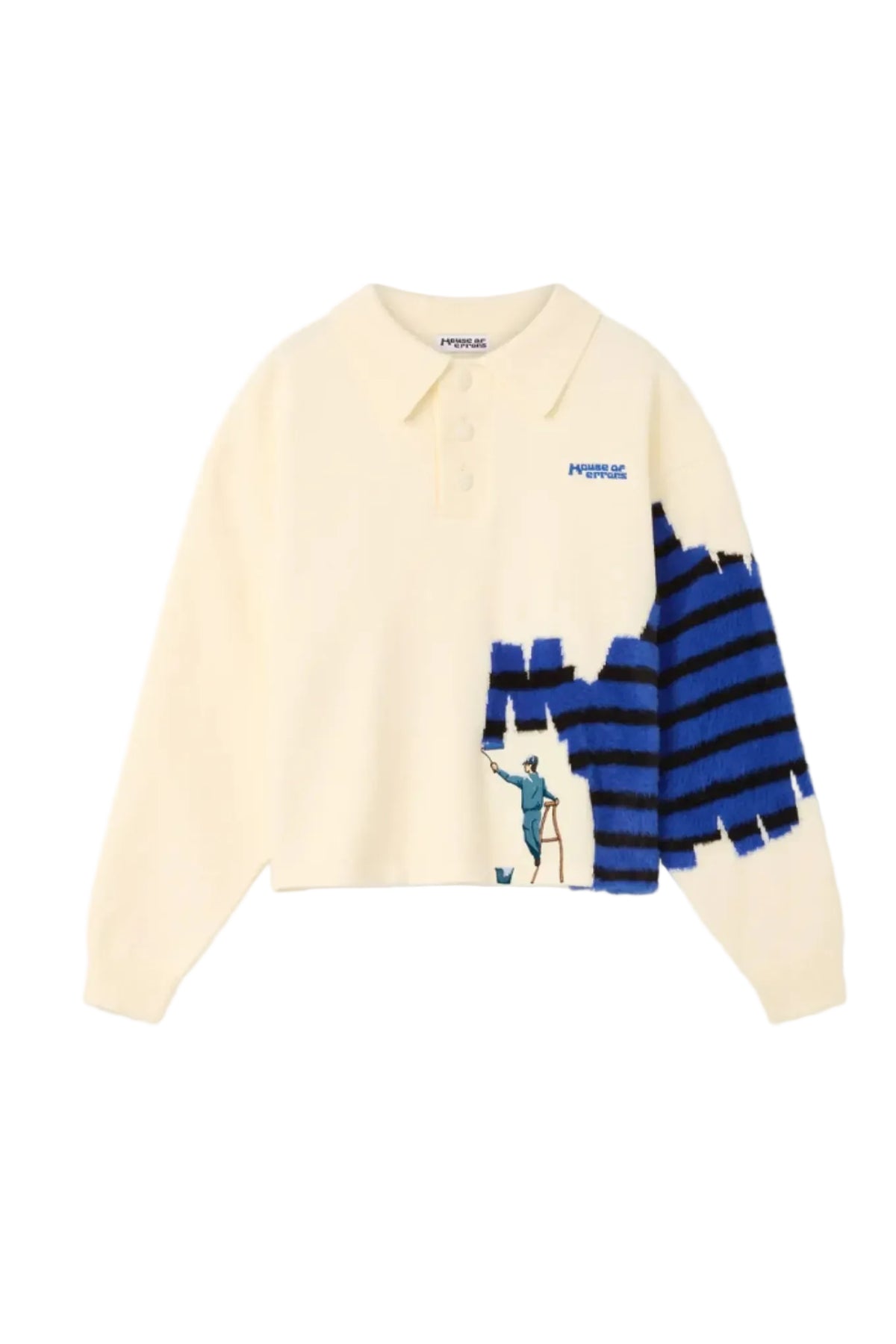 House Of Errors Knitted Wall Painter Rugby Cream Striped front view