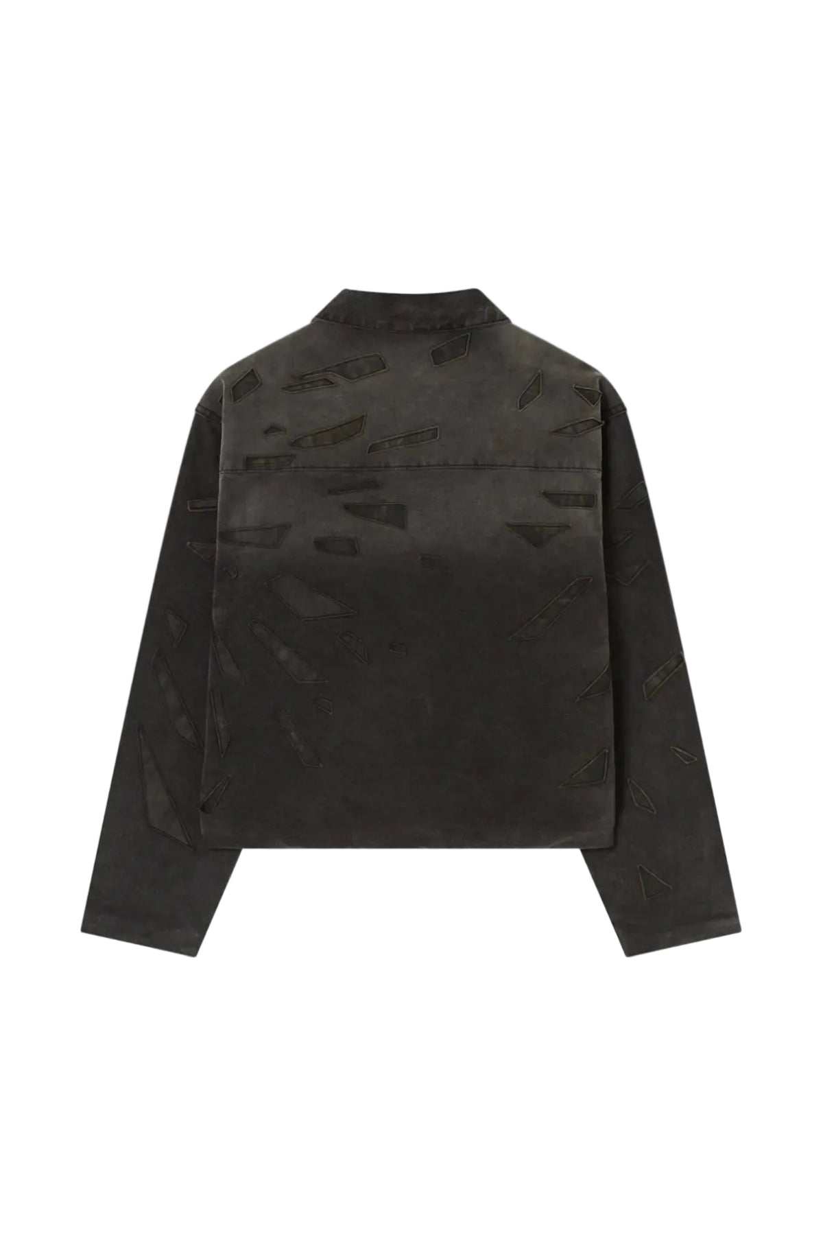 House Of Errors Smashed Leather Glass Jacket Washed Black back view