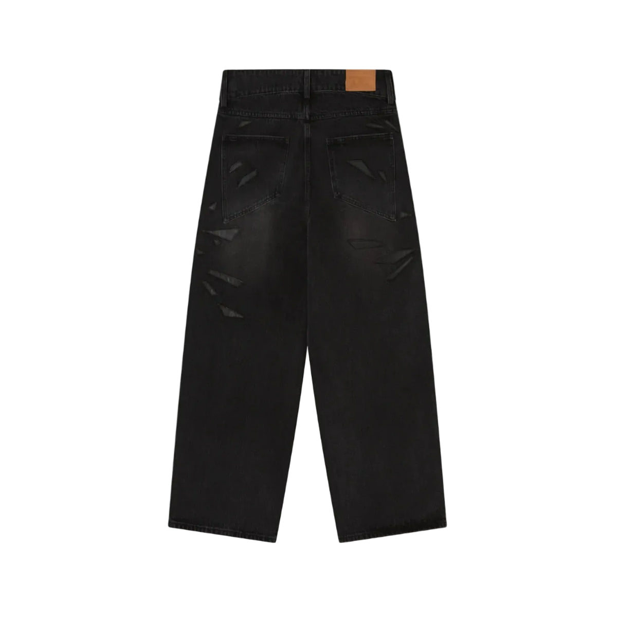 House Of Errors Smashed Leather Glass Jeans Washed Black rear view