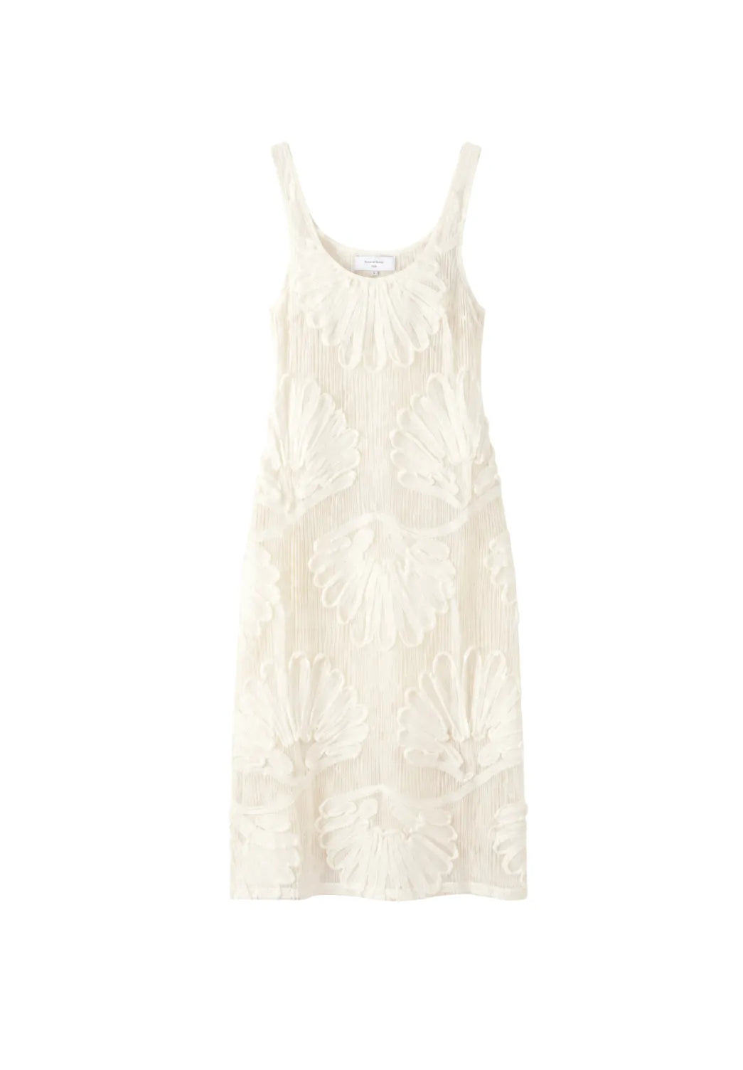 House of Sunny Seashells Appliqué Hockney Dress in Ivory