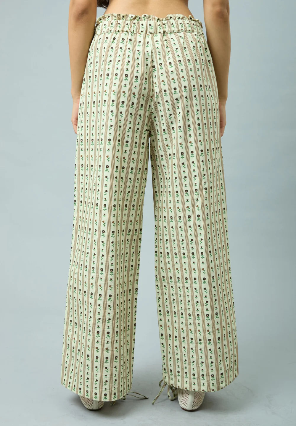 Back view of House of Sunny Vintage Rose Trouser in Oat