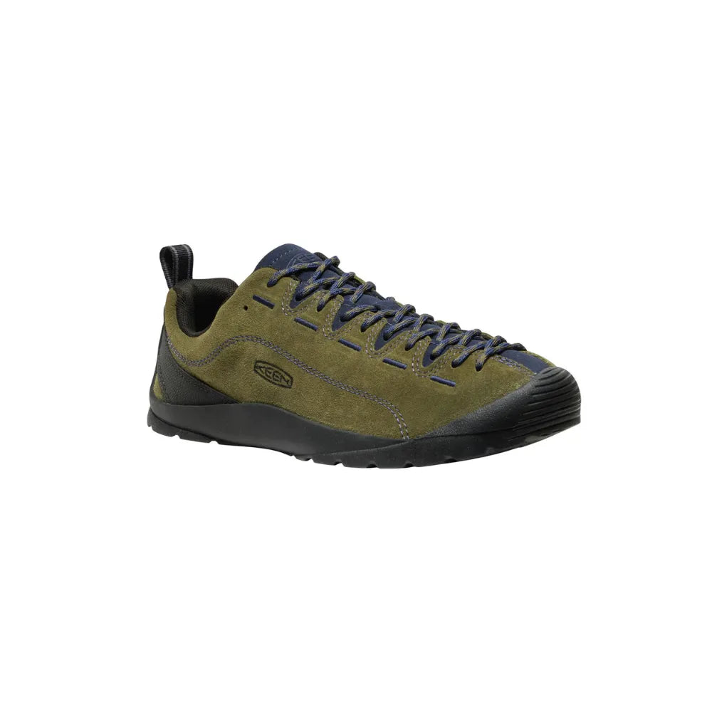 Angled view of KEEN Men's Jasper Dark Olive Naval Academy