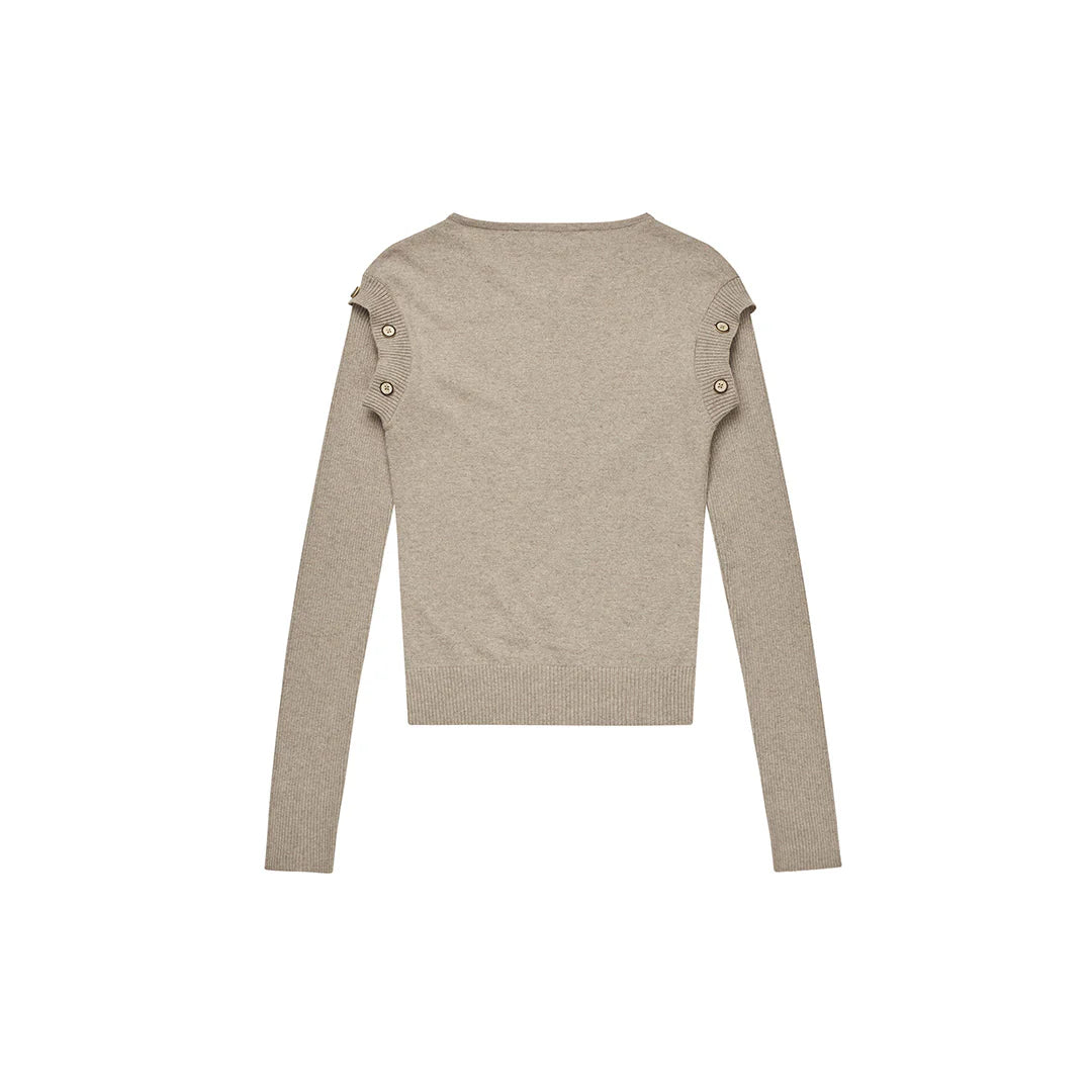 Back view of Kernemilk Caroline Cardigan Beige