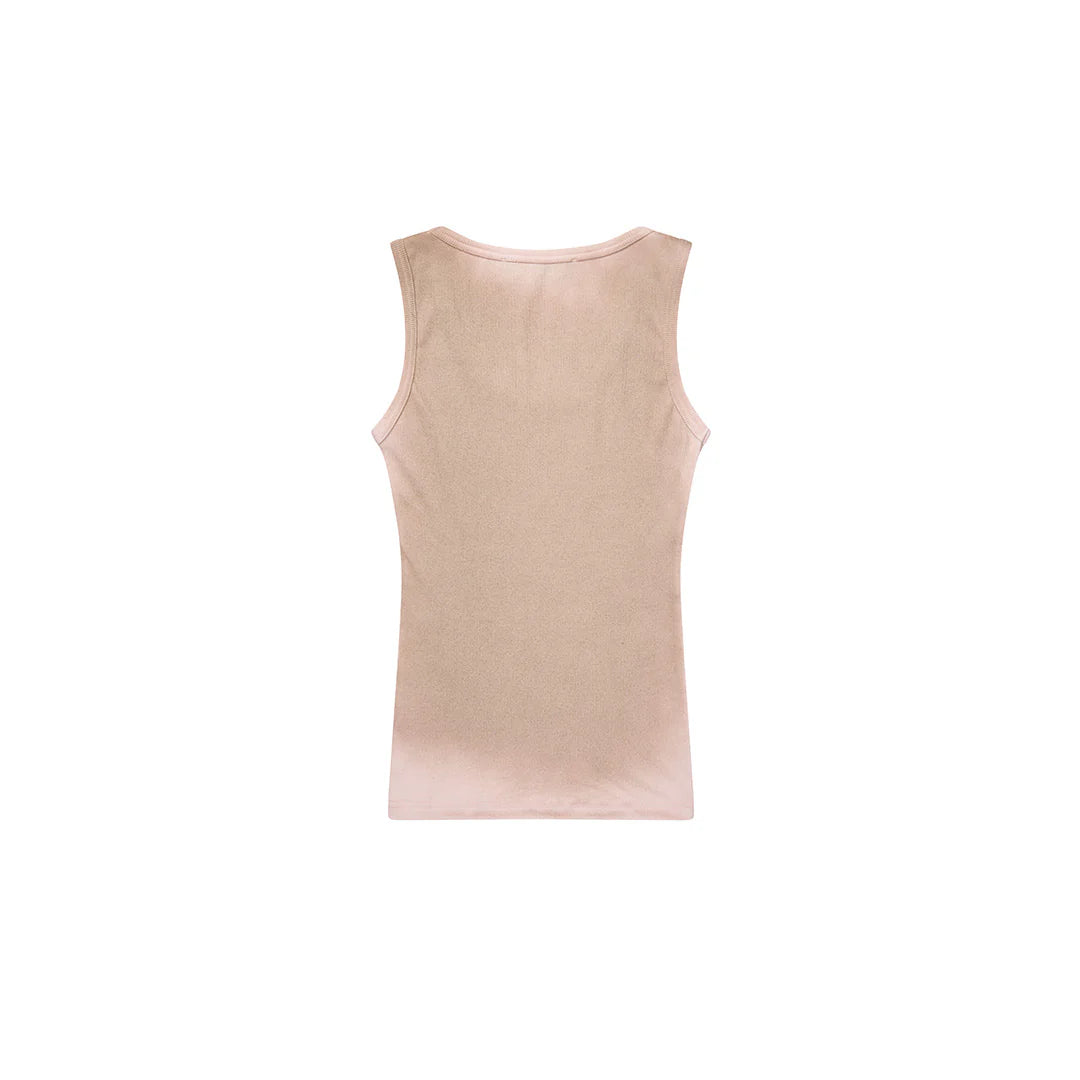 Kernemilk Lua tank top light pink sand back flat lay minimal fitted tank