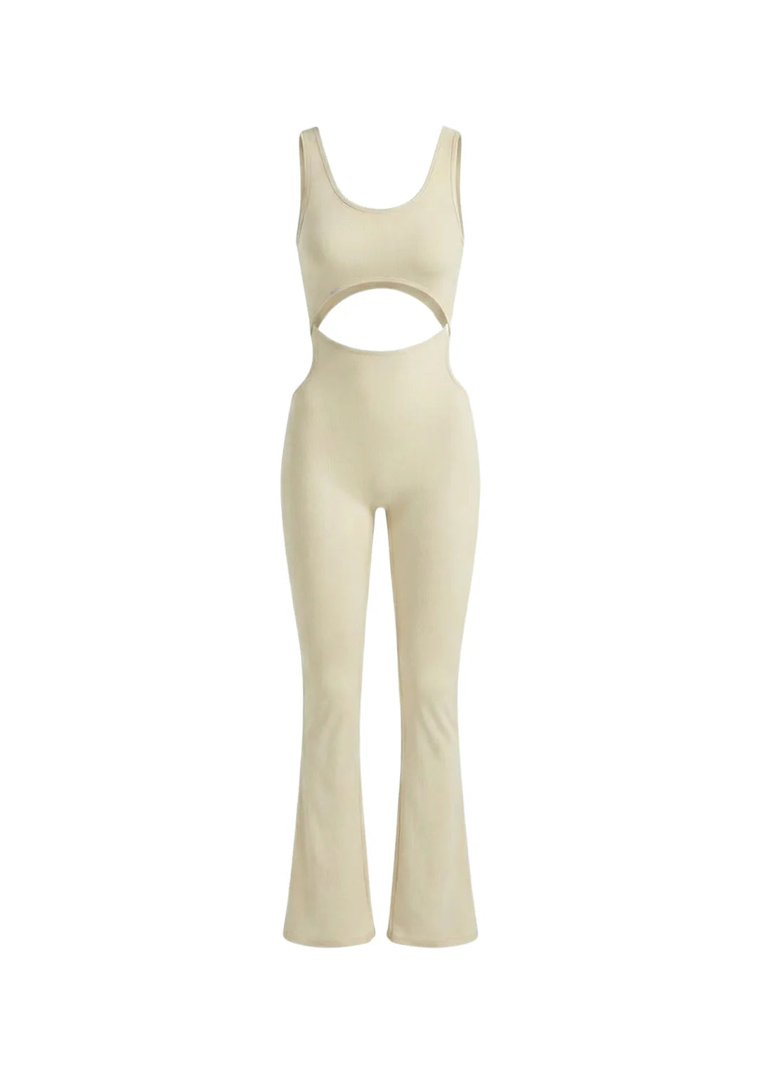 WearRame Leda Dynamic Full Body Flare Onesie in Ivory front view