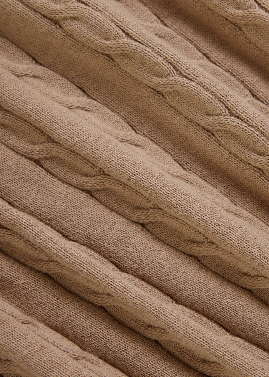 MadetoMature Cable Knitted Polo Beige