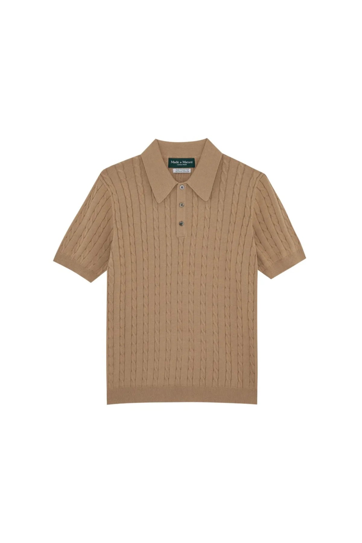 MadetoMature Cable Knitted Polo Beige