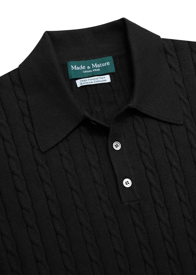 MadetoMature Cable Knitted Polo Black