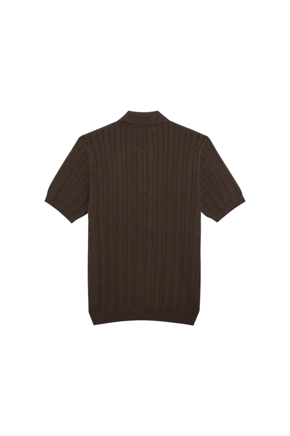 MadetoMature Cable Knitted Polo Brown