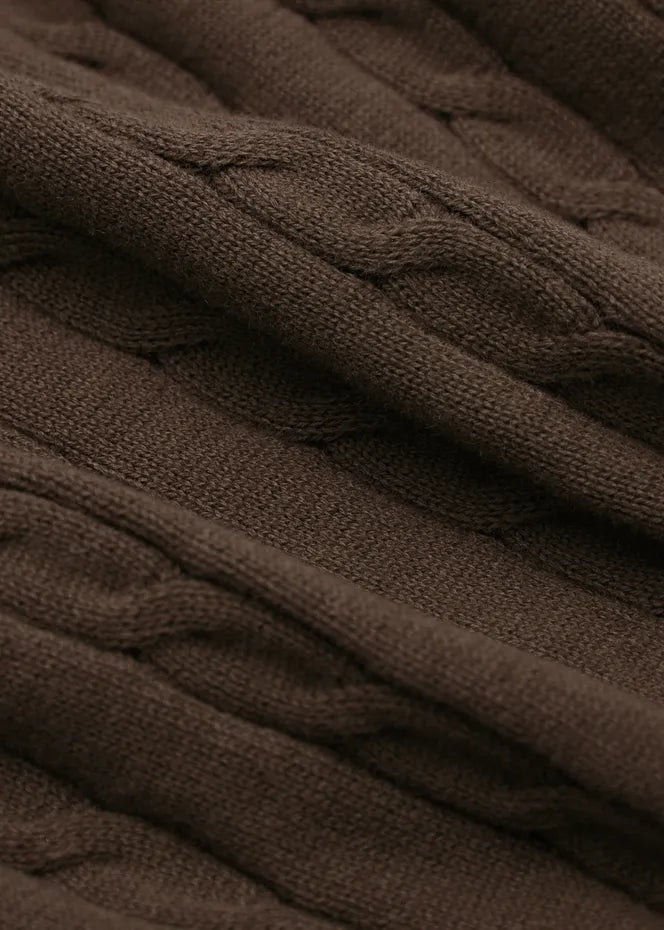 MadetoMature Cable Knitted Polo Brown