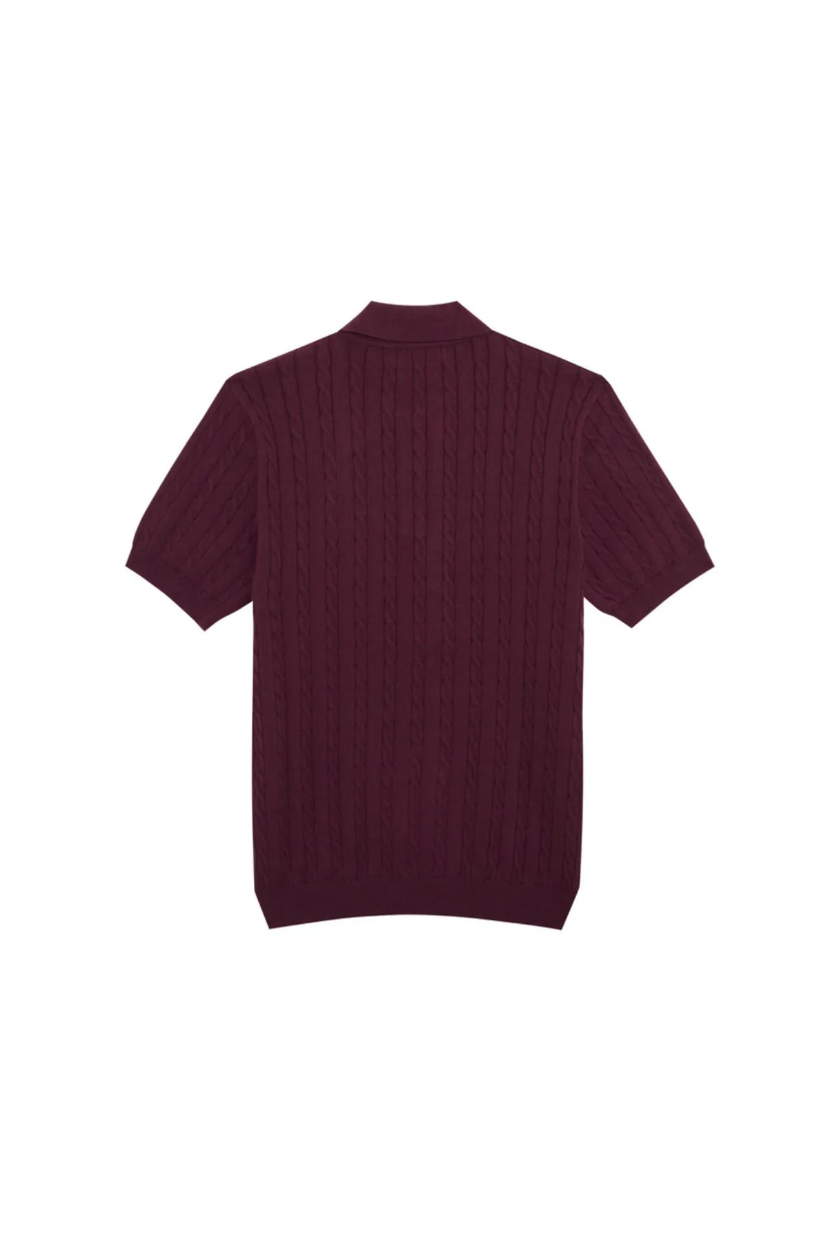 MadetoMature Cable Knitted Polo Burgundy