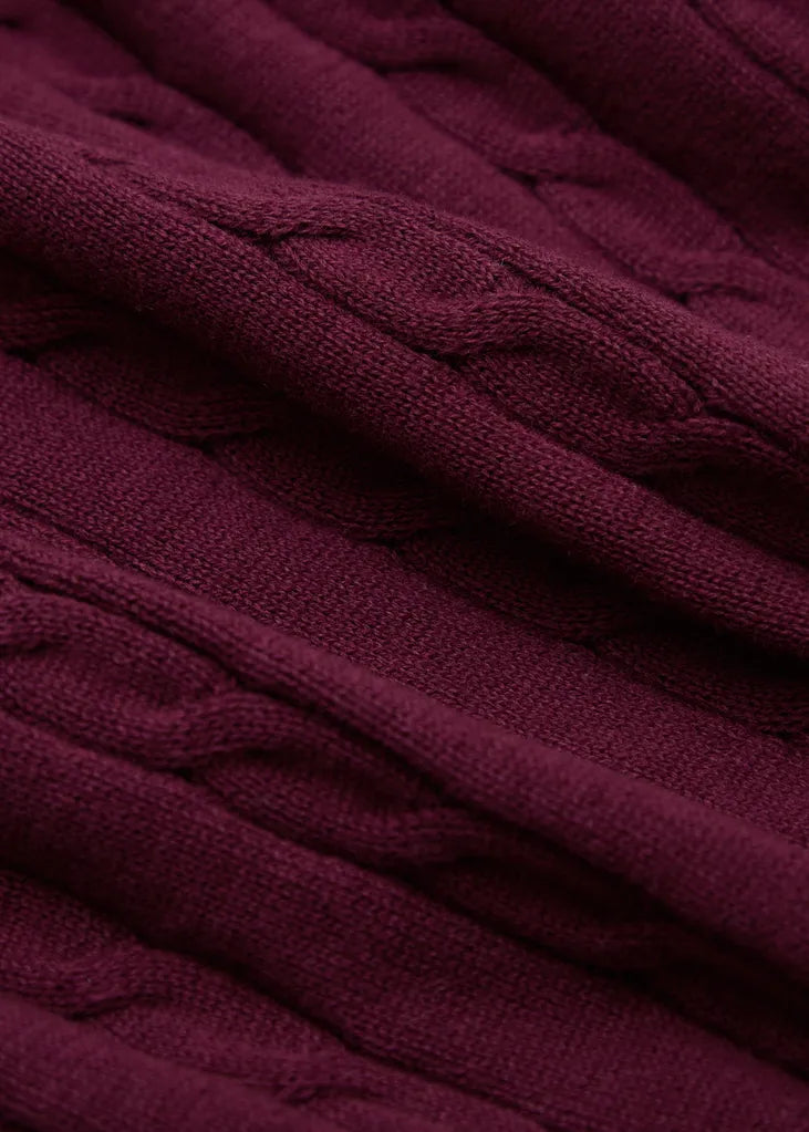 MadetoMature Cable Knitted Polo Burgundy