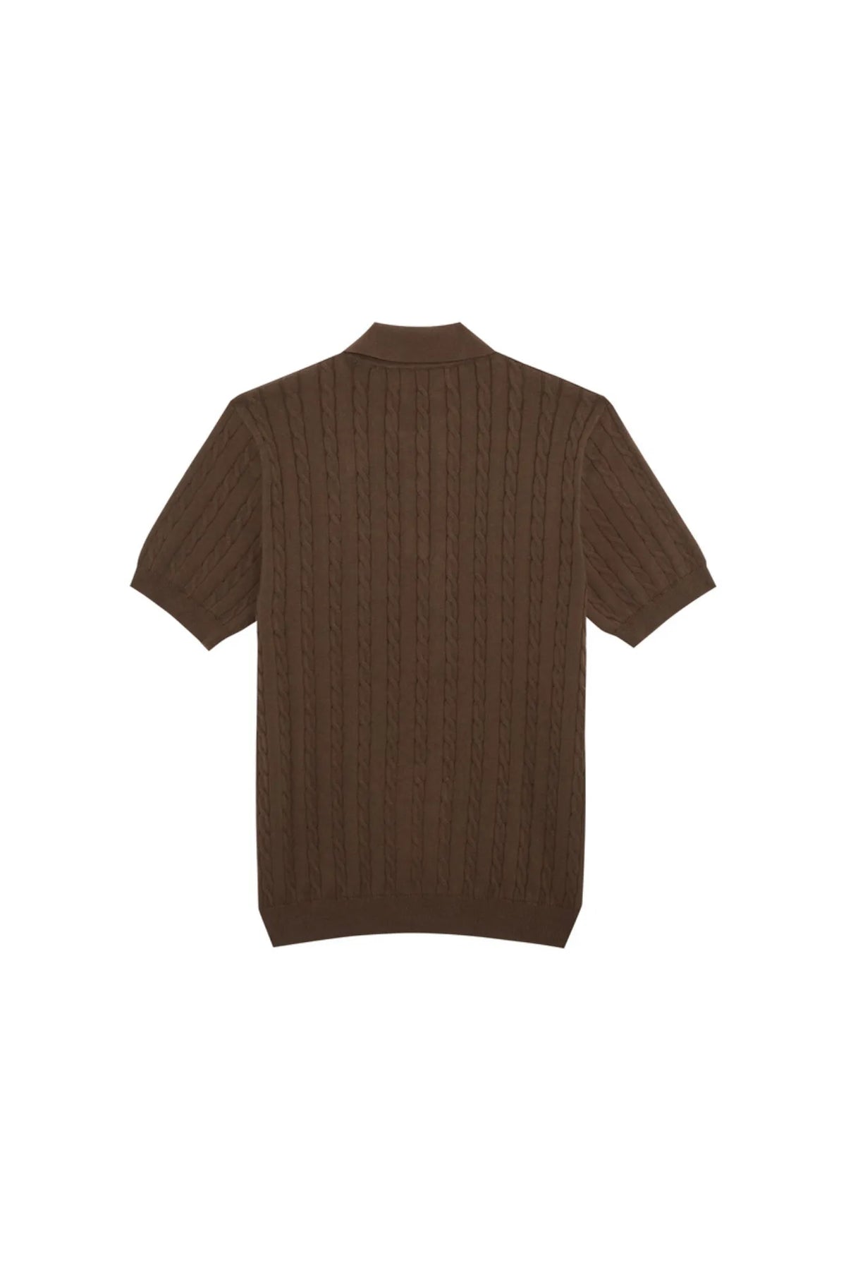 MadetoMature Cable Knitted Polo Chestnut