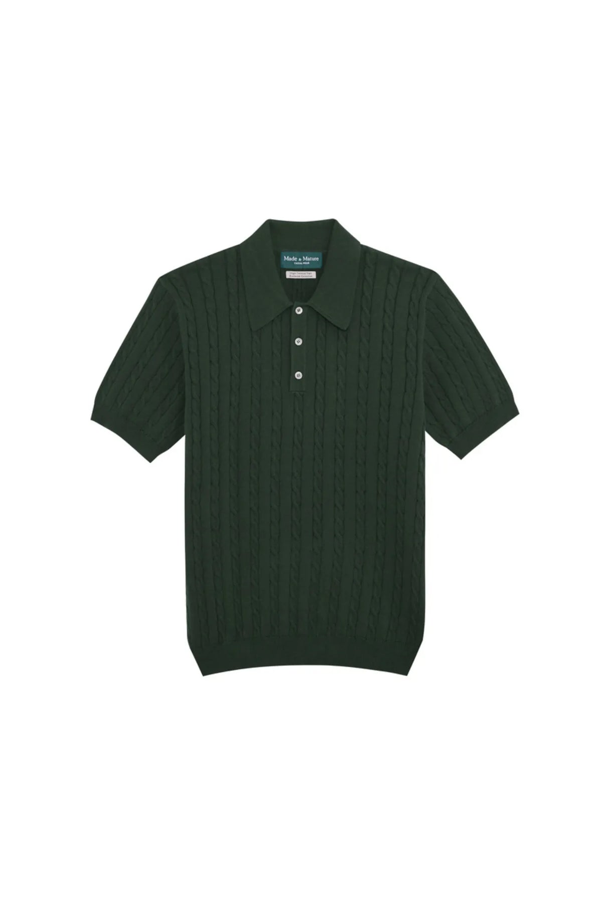 MadetoMature Cable Knitted Polo Green