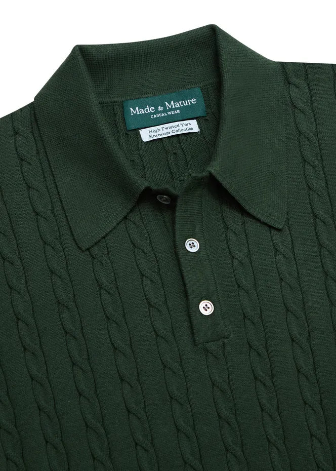 MadetoMature Cable Knitted Polo Green
