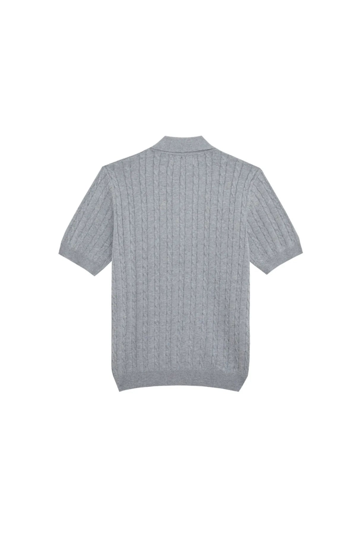 MadetoMature Cable Knitted Polo Grey