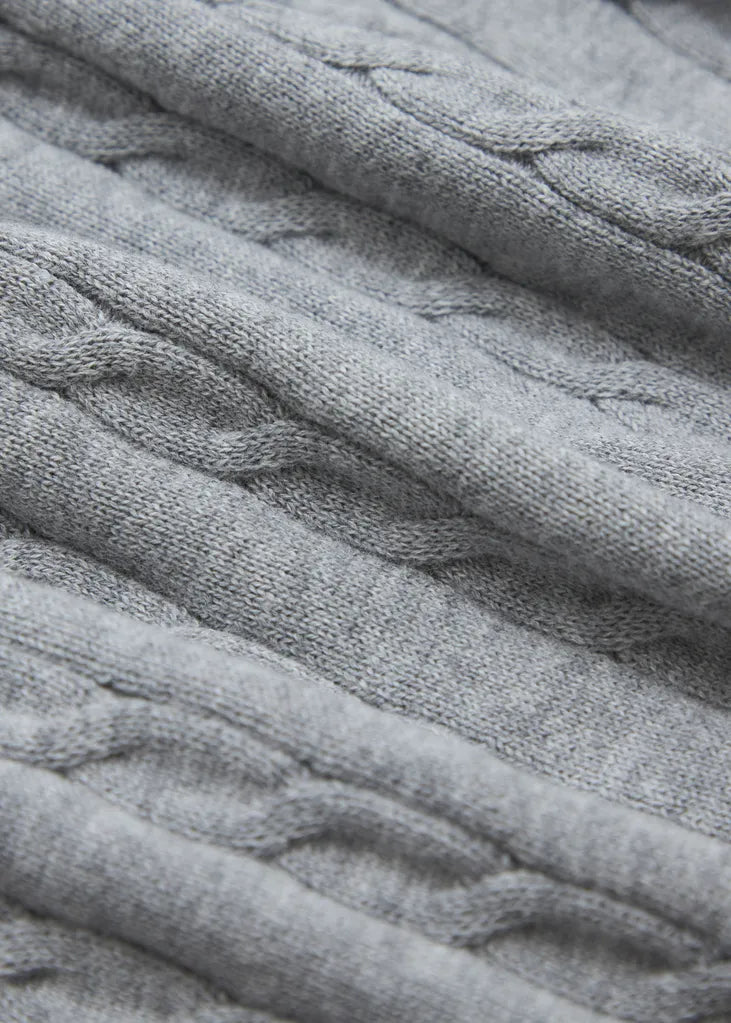 MadetoMature Cable Knitted Polo Grey