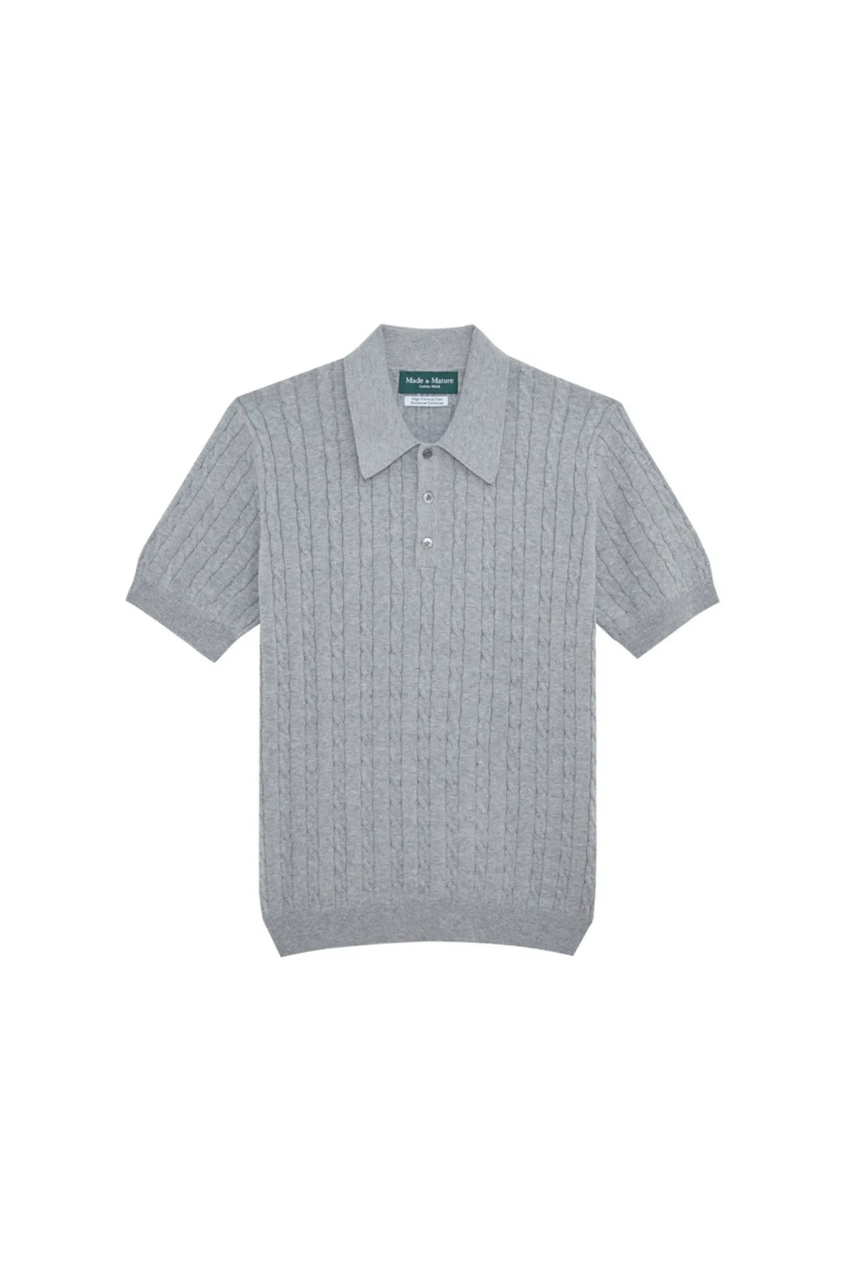 MadetoMature Cable Knitted Polo Grey