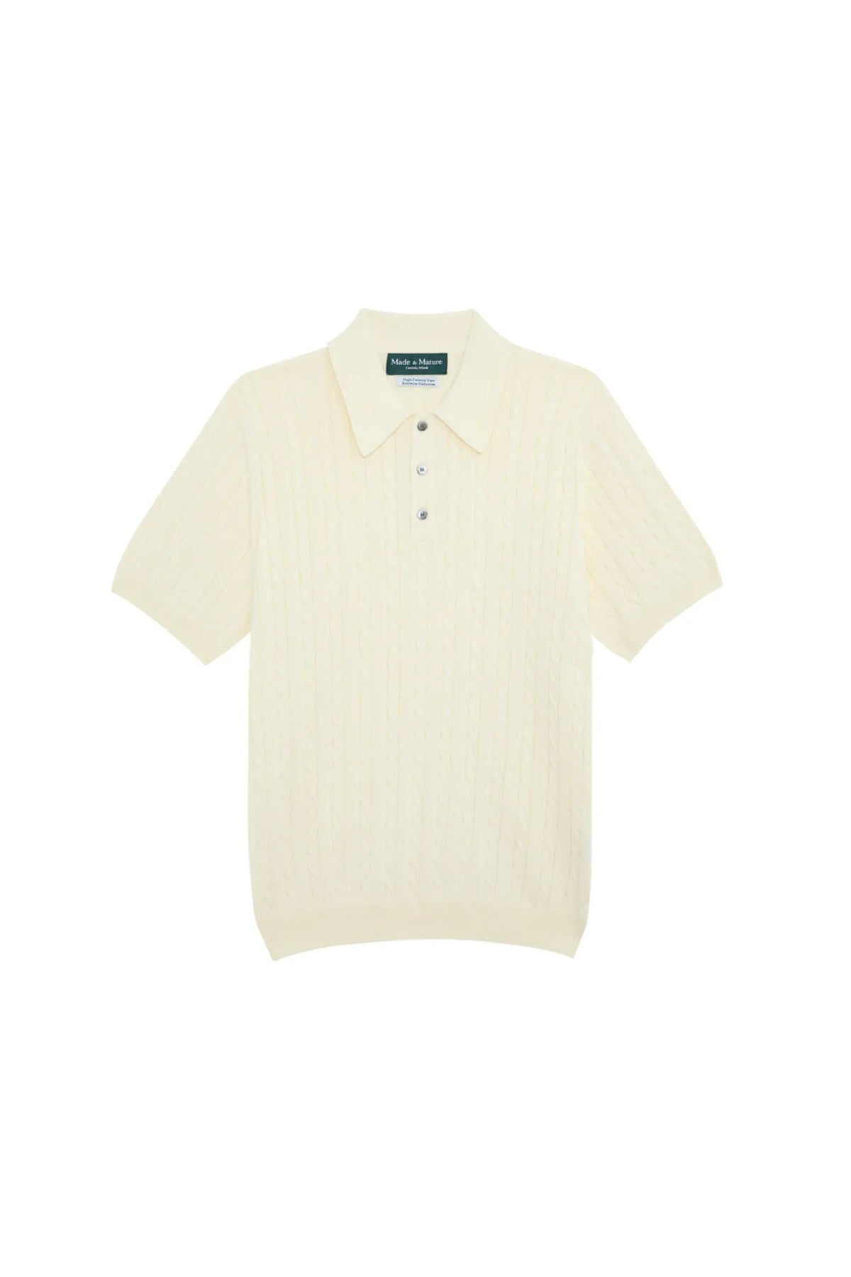 MadetoMature Cable Knitted Polo Ivory