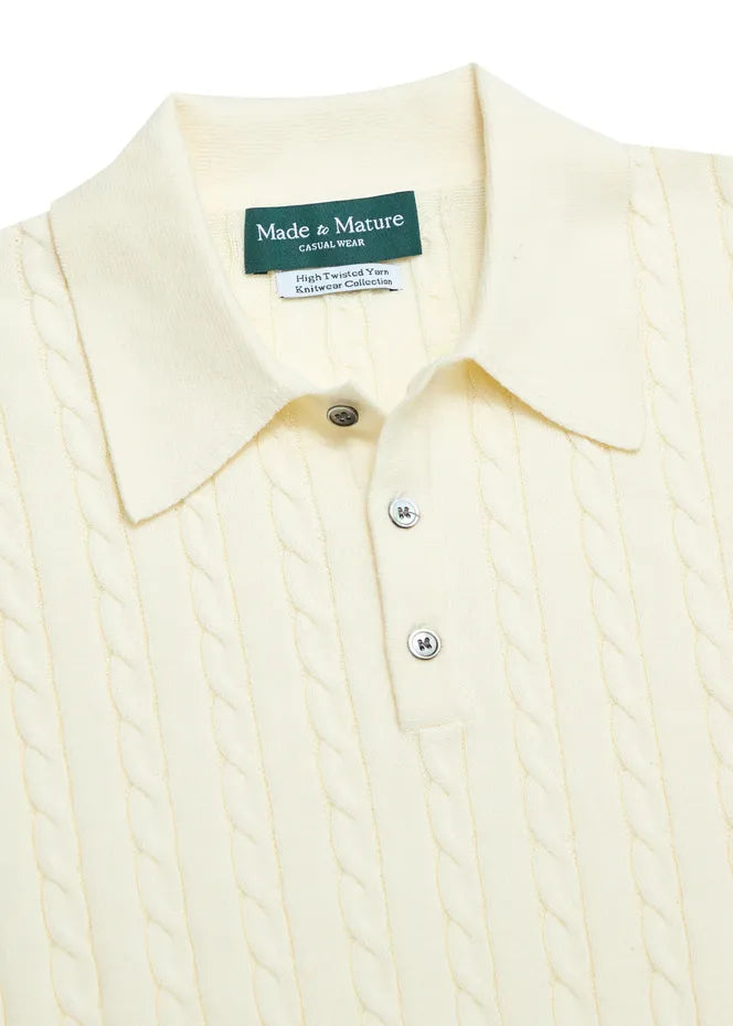 MadetoMature Cable Knitted Polo Ivory