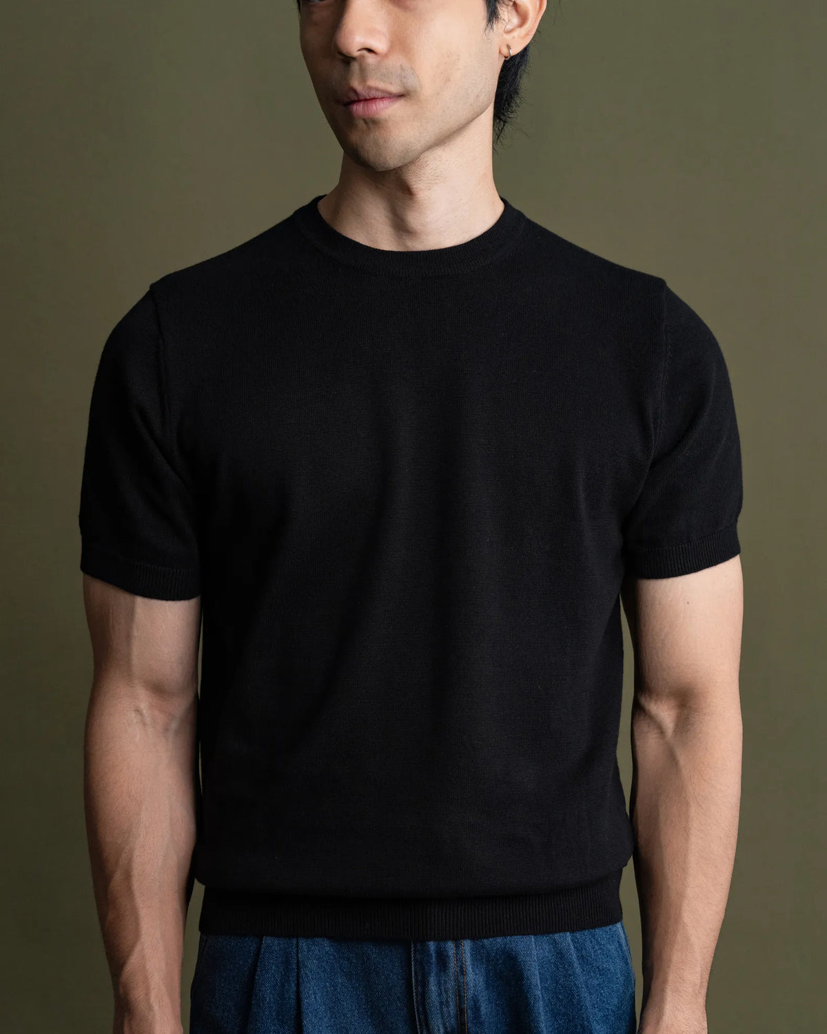 MadetoMature Knitted Crew Neck Tee  Black