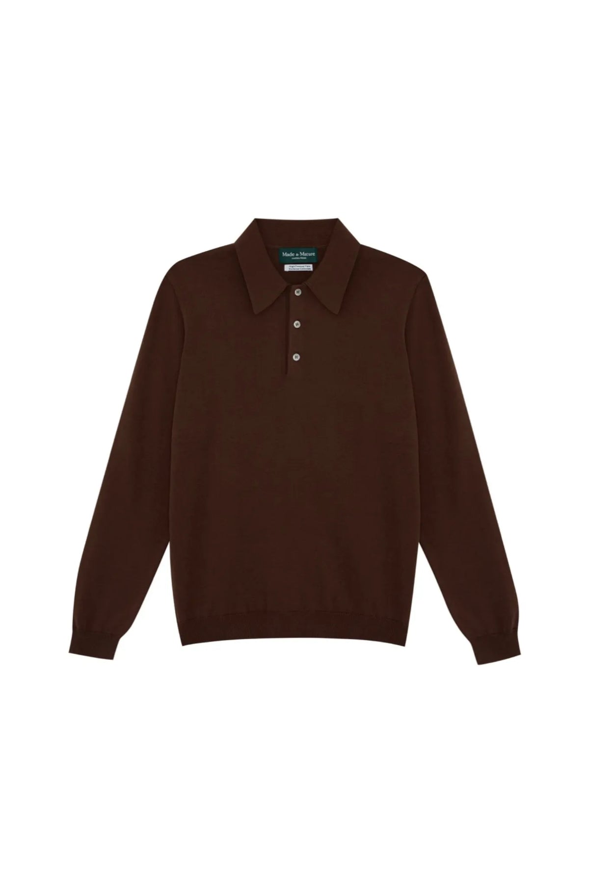 MadetoMature Knitted Long Sleeve Polo Brown