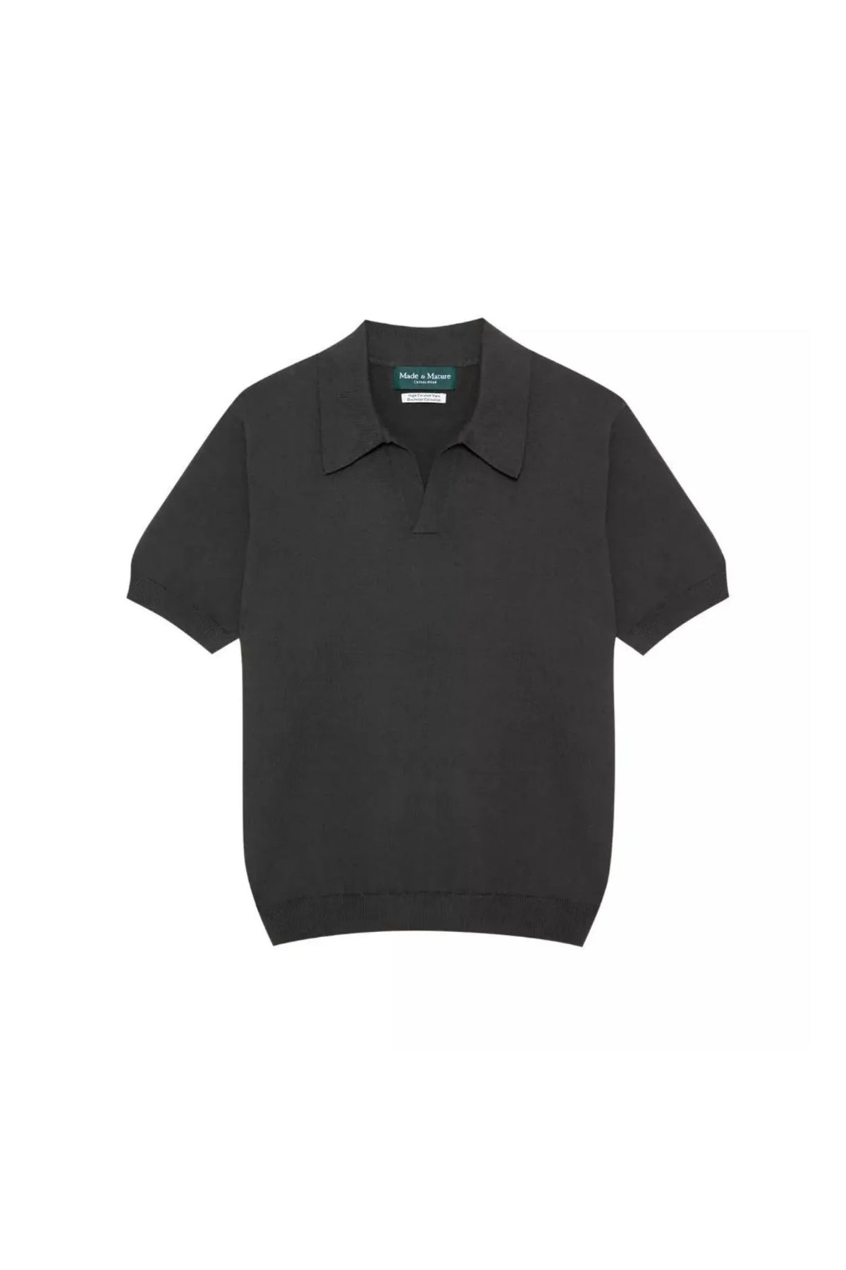 MadetoMature Knitted Short Sleeve Skipper Polo Smoke Grey