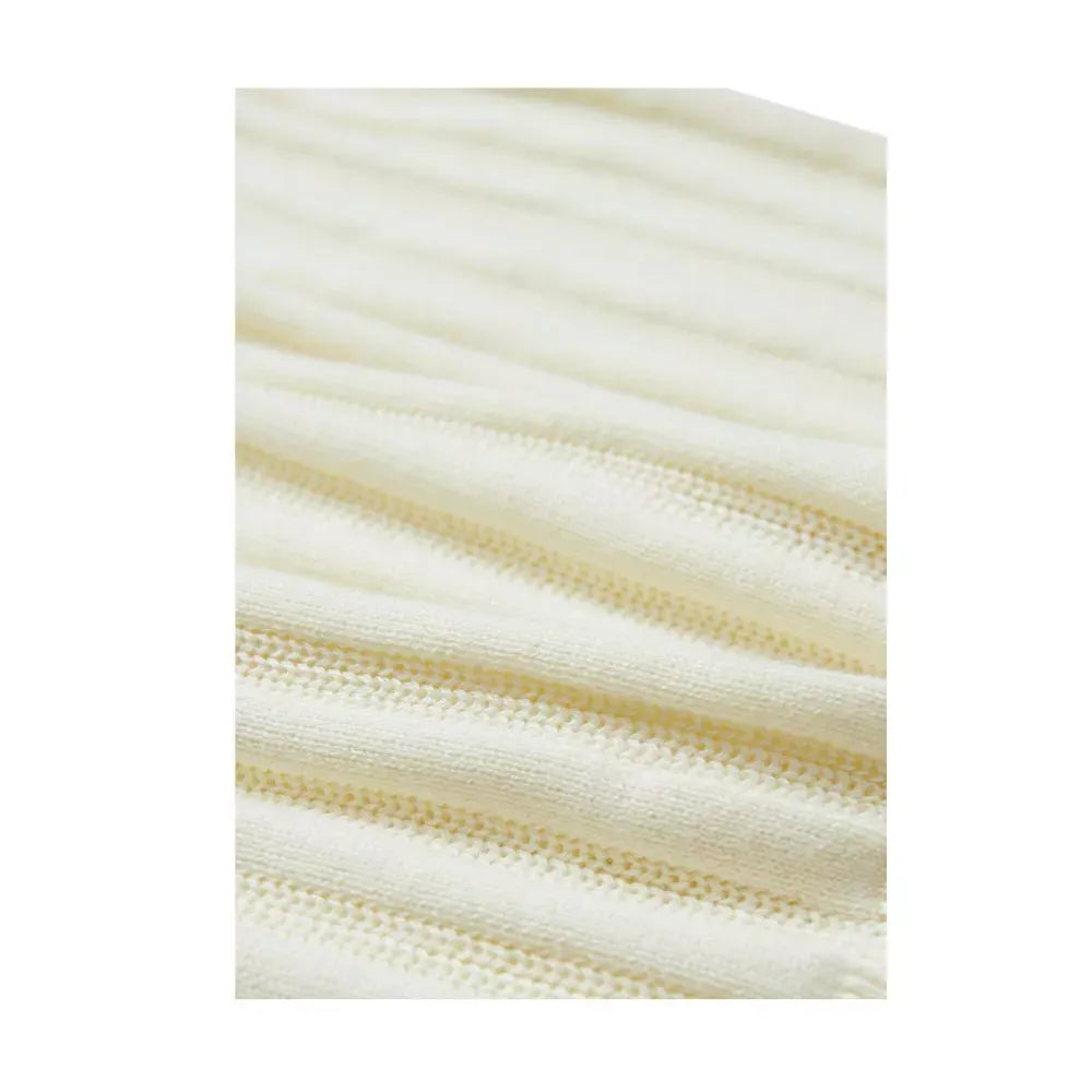 MadetoMature Stripe Textured Knitted Skipper Polo Ivory