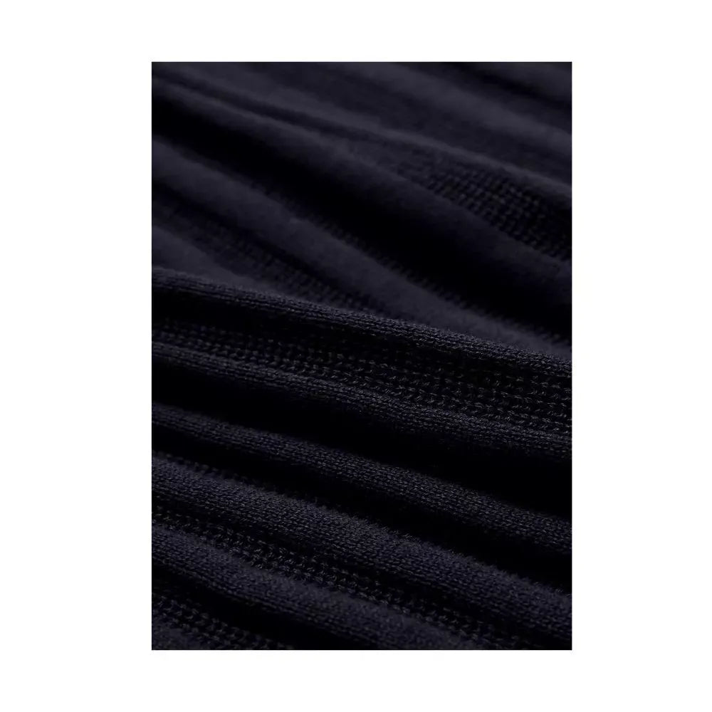 MadetoMature Stripe Textured Knitted Skipper Polo Navy