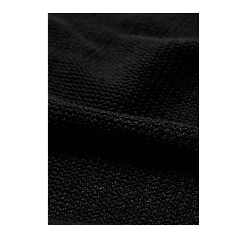 MadetoMature Wave Textured Knitted Polo Black