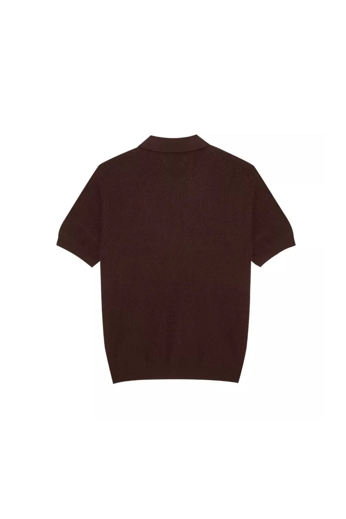MadetoMature Wave Textured Knitted Polo Brown