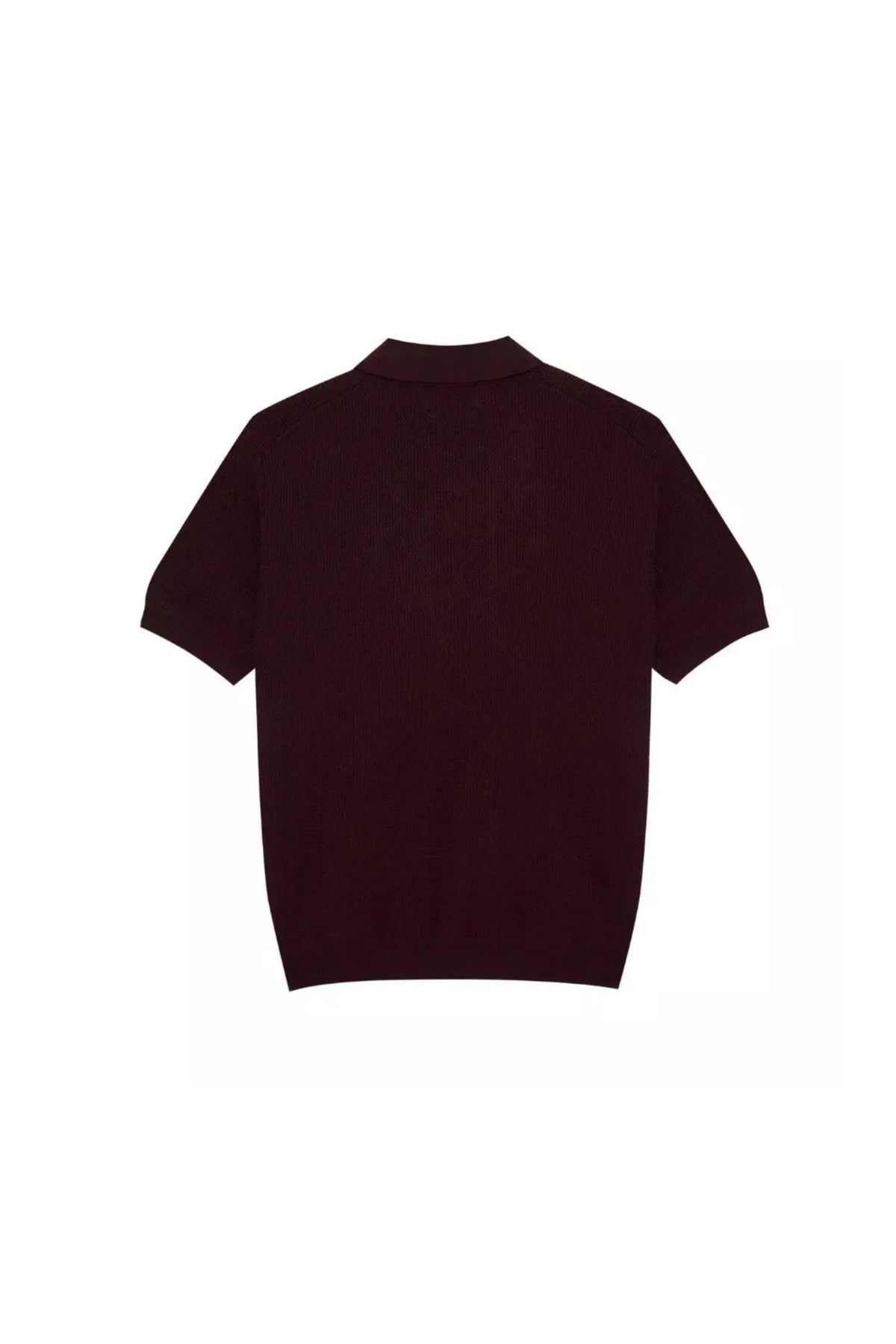 MadetoMature Wave Textured Knitted Polo Burgundy