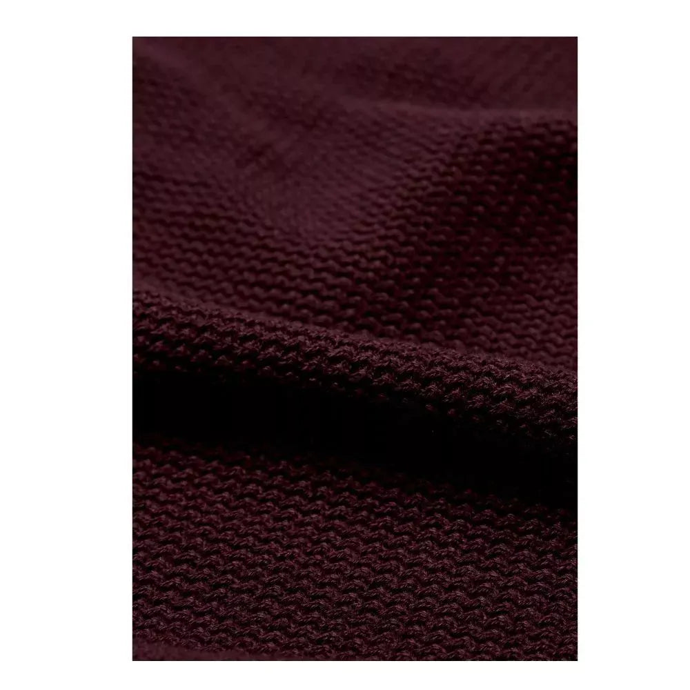 MadetoMature Wave Textured Knitted Polo Burgundy