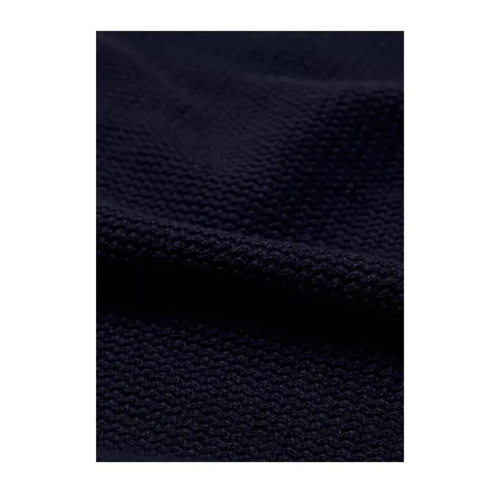 MadetoMature Wave Textured Knitted Polo Navy