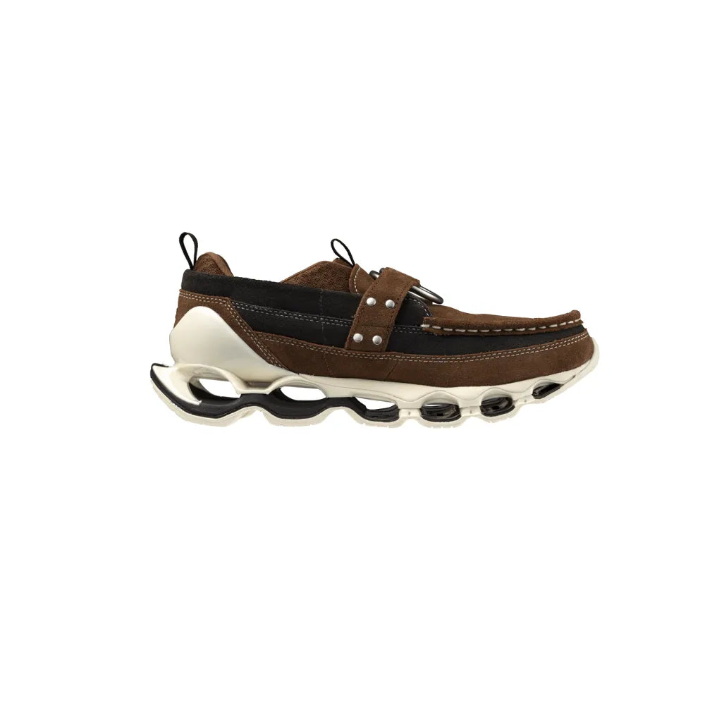 Side view of Mizuno Wave Prophecy Ring Moc Setsumasa Kobayashi Brown Off White