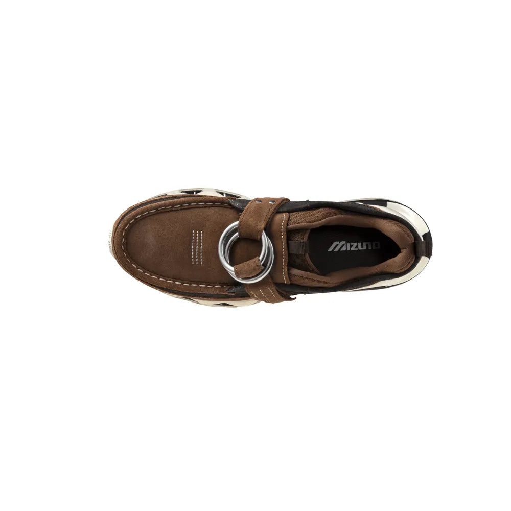 Top view of Mizuno Wave Prophecy Ring Moc Setsumasa Kobayashi Brown Off White
