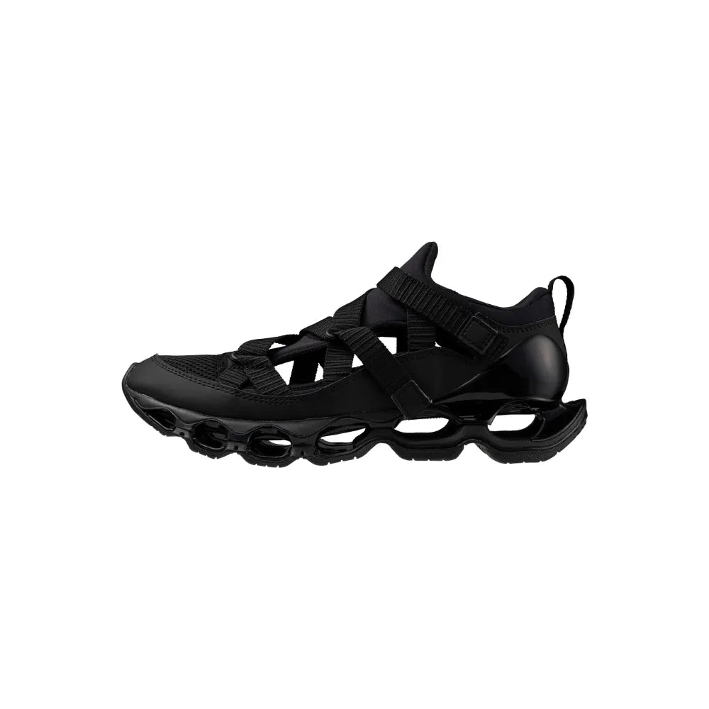 Opposite side view of Mizuno Wave Prophecy Strap in Black Black