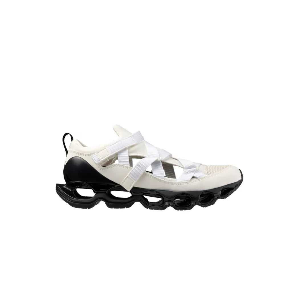 Mizuno Wave Prophecy Strap in White Black front side view
