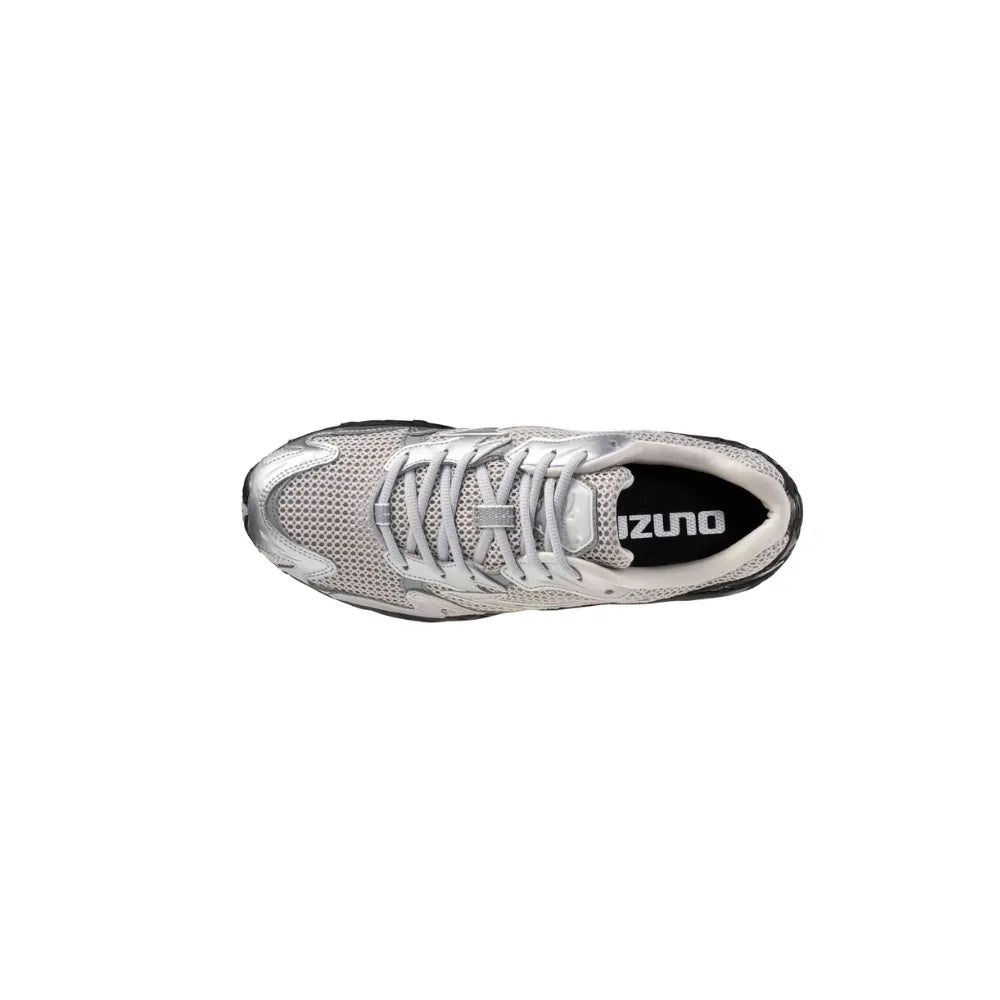 Top view of Mizuno Wave Rider 10 in Harbor Mist Silver Black