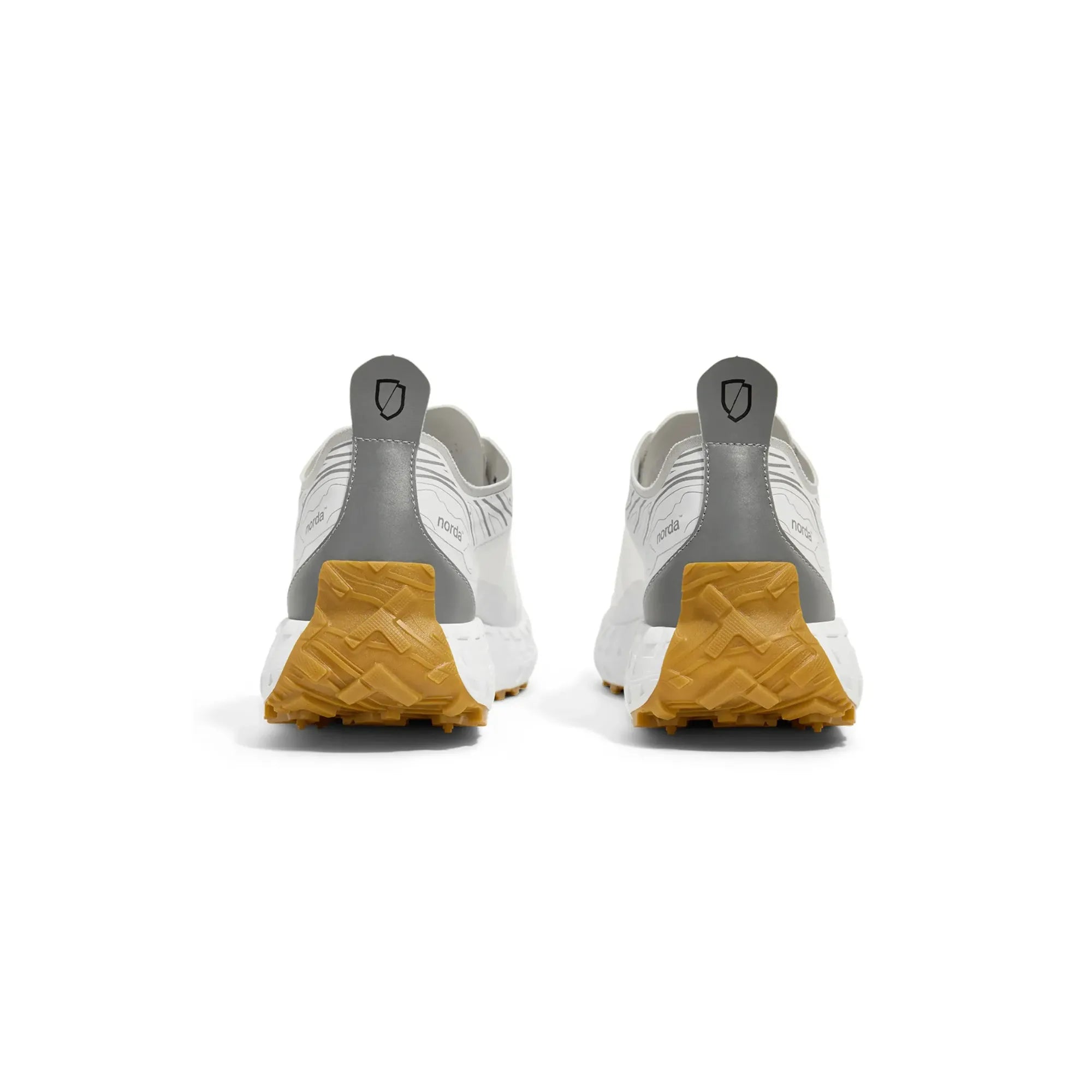 Norda 001A White Gum back view heel design lightweight trail running shoes