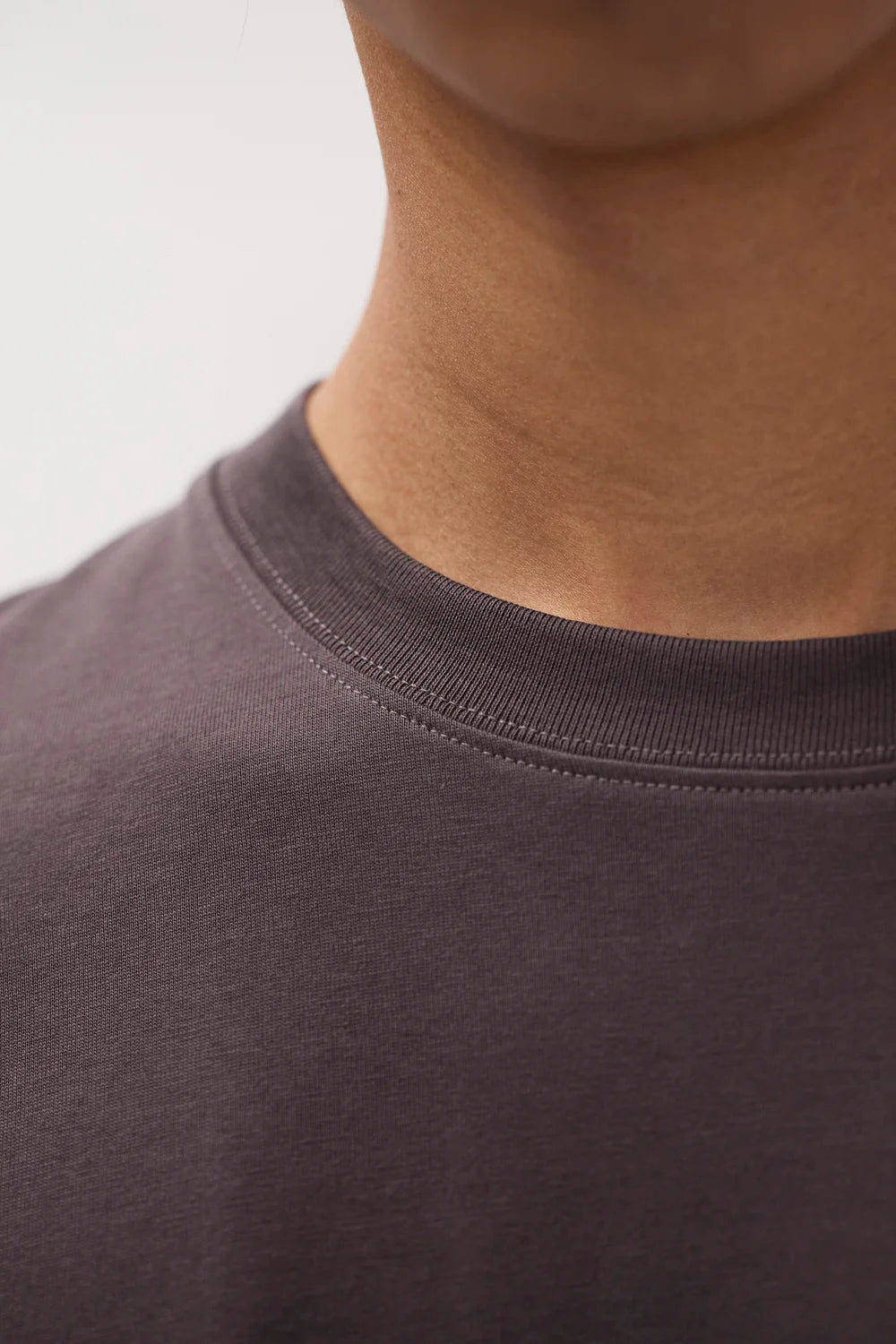 Fabric and neckline detail Norse Projects Dyrehaven shale t-shirt